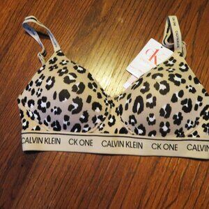 Calvin Klein Bralette Bra Animal Print Size Small NWT